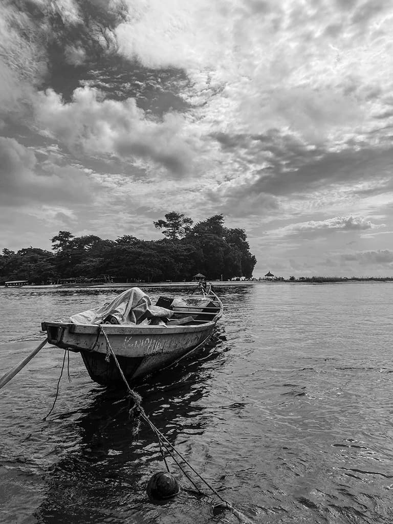 boat's floating on water